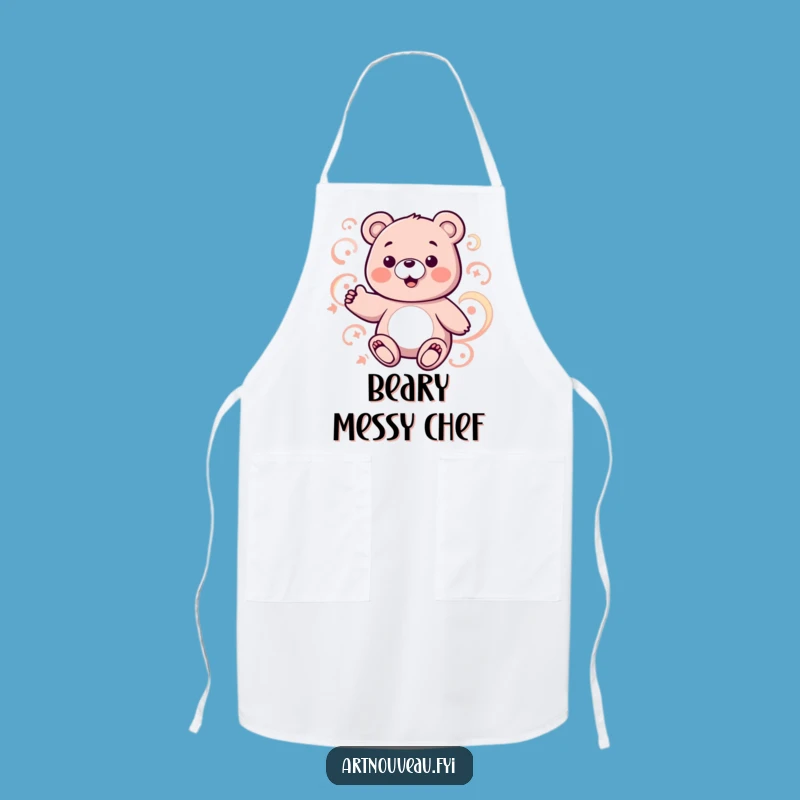 Funny Bear Pattern Apron: Abstract Chef Gift