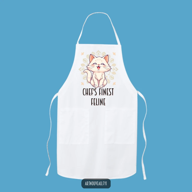 Funny Cat Apron: Delighted Kitchen Style, Decorative Pattern, Perfect Chef Gift