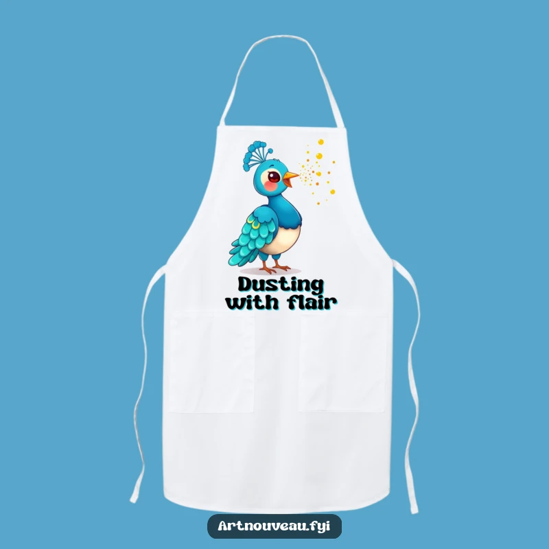 Funny Golden Dust Peacock Apron: Kitchen Bird Art, Ideal Funny Gift