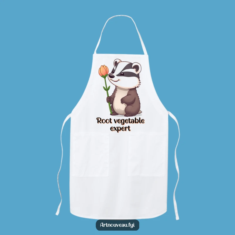 Funny Badger Apron: Kitchen Whimsy with Grin Art, Perfect Gift