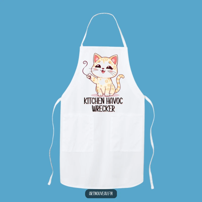 Funny Cat Apron: Cute Patterned Kitchen Wear, Hilarious Funny Gift for Chefs