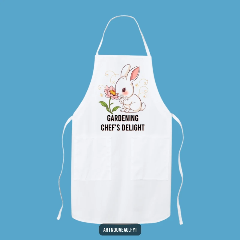 Funny Rabbit Apron: Curious Kitchen Style, Floral Detail, Perfect Chef Gift