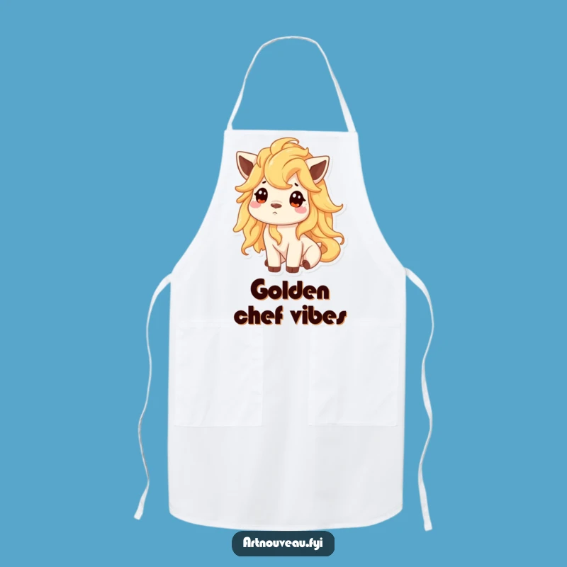 Funny Golden Mane Animal Apron - Curious Kitchen Fantasy Gift