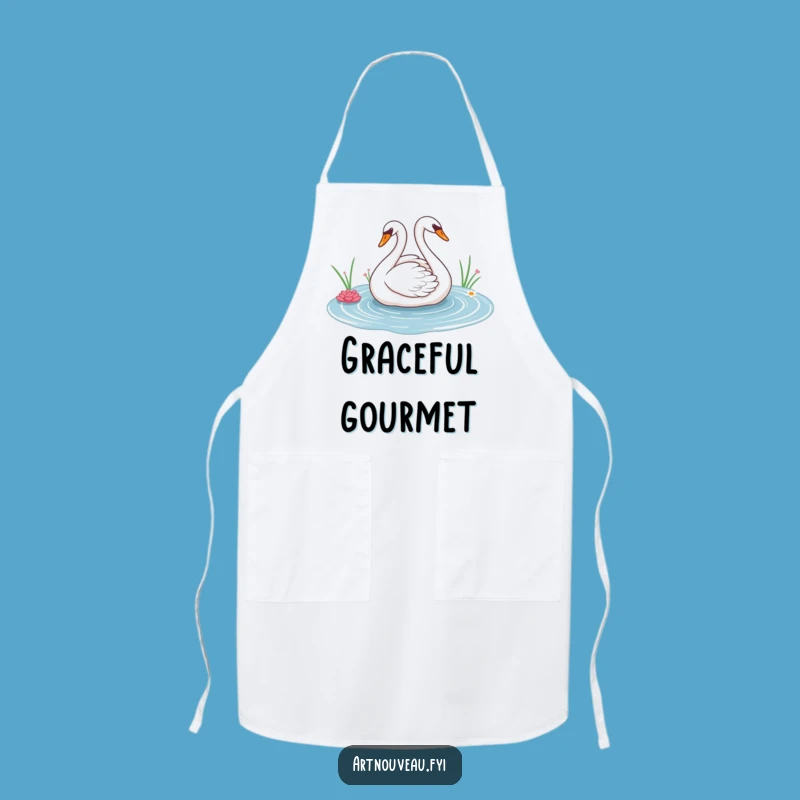 Elegant Swan Kitchen Apron - Graceful Lines Chef's Funny Gift