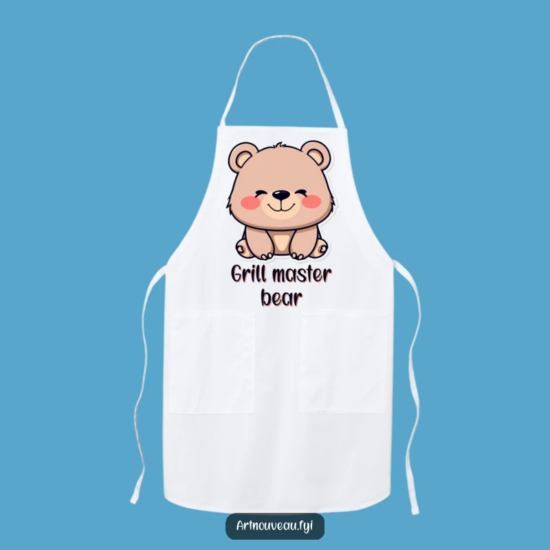 Funny Bear Kitchen Apron - Organic Lines Chef's Funny Gift