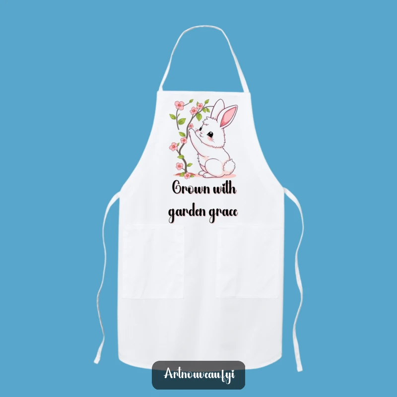 Funny Bunny Bloom Apron: Kitchen Fun, Elegant Curves, Blooming Vine, Chef Funny Gift