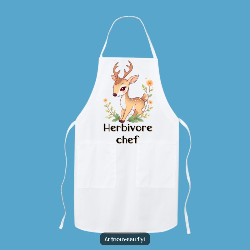 Funny Deer Apron: Kitchen Foliage Art for Enchanted Cooking