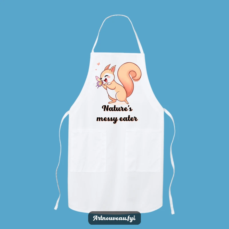 Funny Squirrel Art Nouveau Kitchen Apron, Whimsical Chef Gift, Durable Cooking Accessory