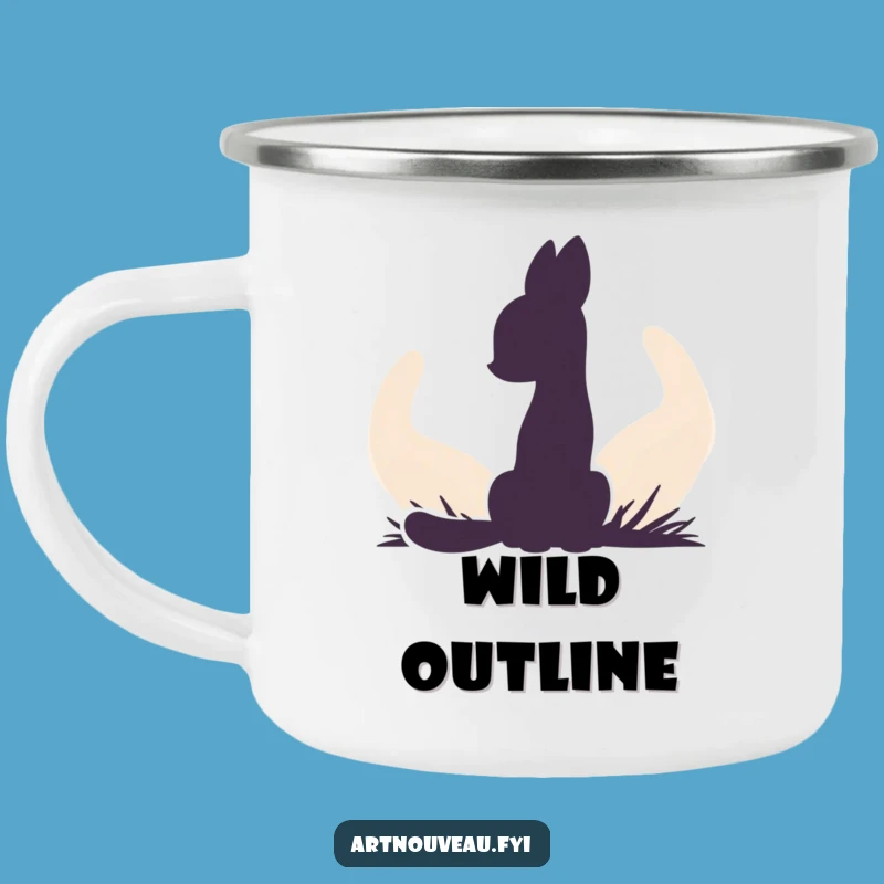 Funny Animal Silhouette Camping Mug - Rustic Abstract Art Gift