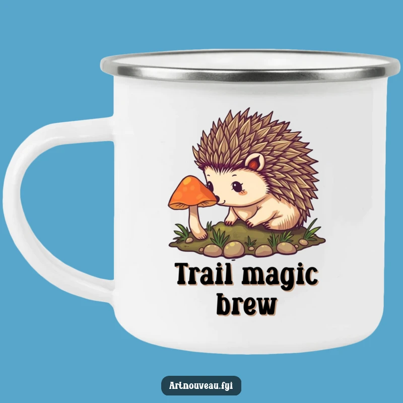 Funny Hedgehog Enamel Mug - Nouveau Spines Camp Cup, Magical Funny Gift