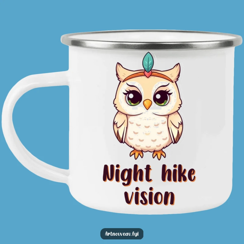 Funny Owl Headband Camping Mug - Curious Owl Adventure, Durable Funny Gift