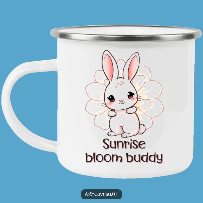Funny Rabbit Bloom Camping Mug - Durable Cute Art, Best Funny Gift