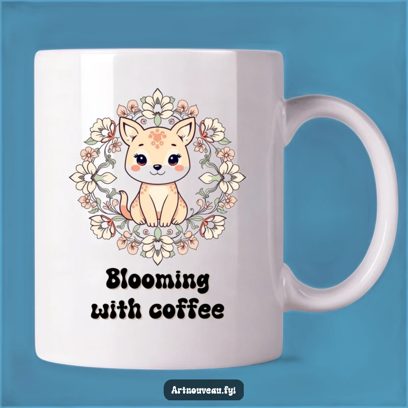 Funny Animal Floral Mug, Intricate Symmetry Nature Lover Gift