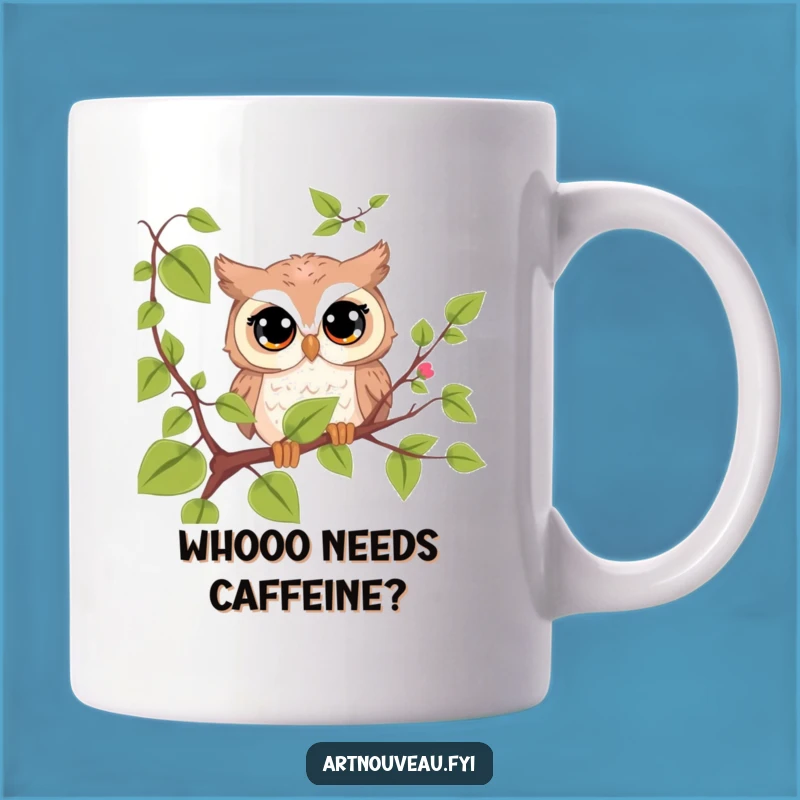 Funny Cute Owl Mug: Curious Bird Peeking Funny Gift for Bird Lovers