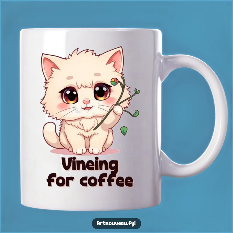 Funny Fluffy Cat Mug: Playful Kitty Art, Perfect Gift for Cat Lovers
