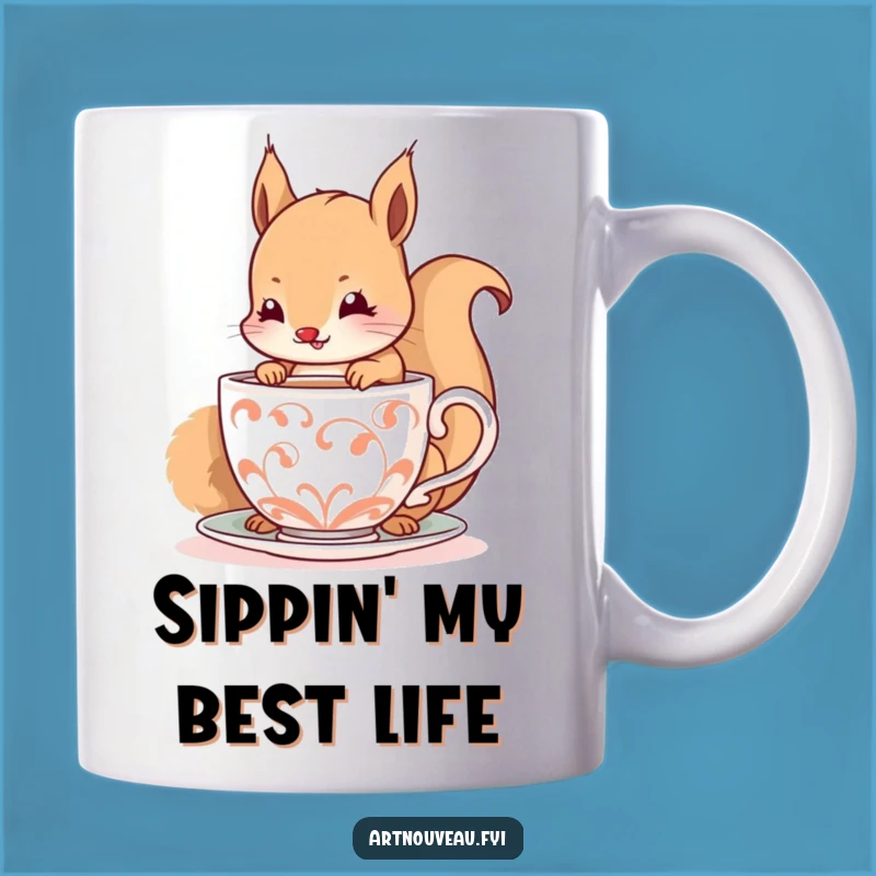 Funny Squirrel Mug - Happy Sips Delightful Cup, Perfect Quirky Gift