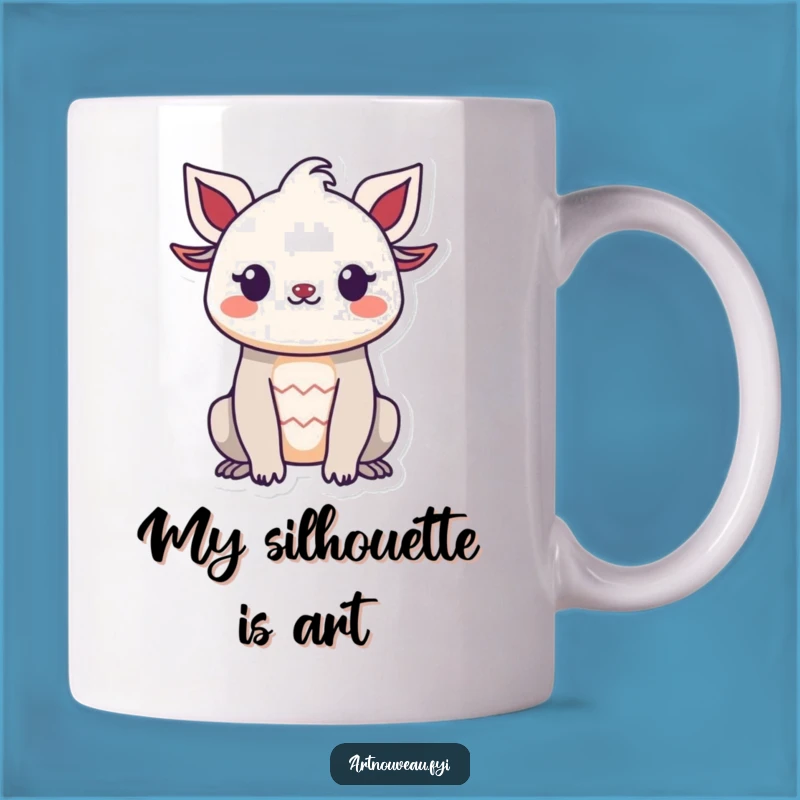 Funny Smiling Creature Organic Silhouette Mug - Perfect Funny Gift for Nature Lovers