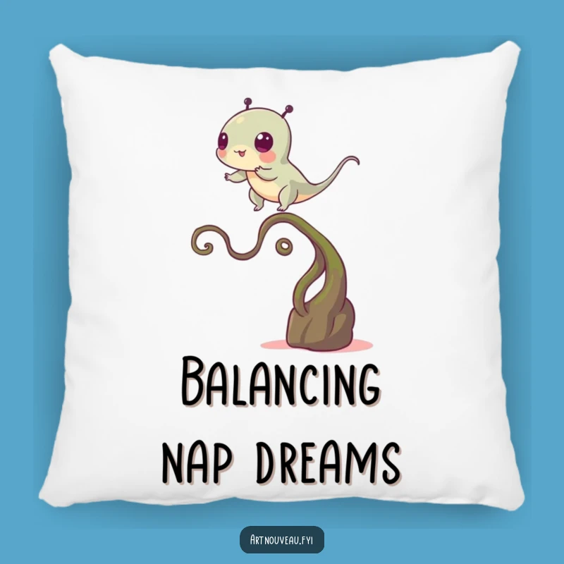 Funny Balance Creature Pillow, Precarious Stem Cushion, Cozy Gift