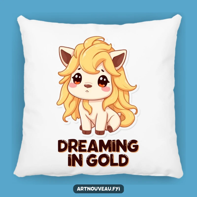 Funny Golden Mane Animal Throw Pillow - Cozy Curiosity Gift