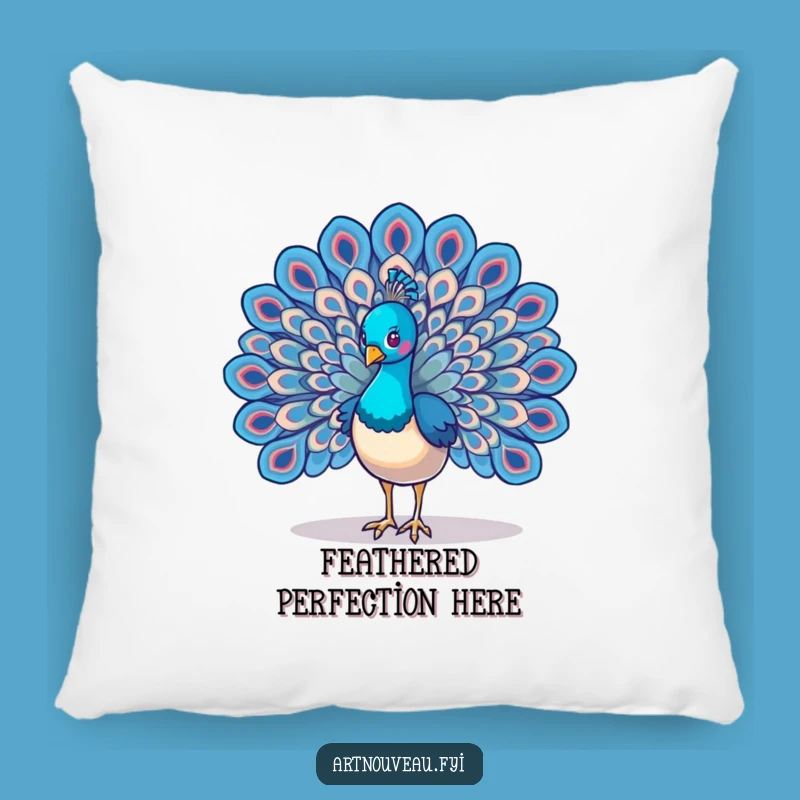 Funny Peacock Wings Pillow: Plush Bird Art with Swirling Feathers, Comfy Funny Gift