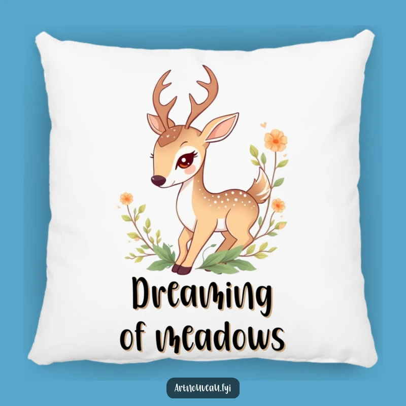 Funny Deer Pillow: Cozy Foliage Cushion for Nature-Inspired Comfort