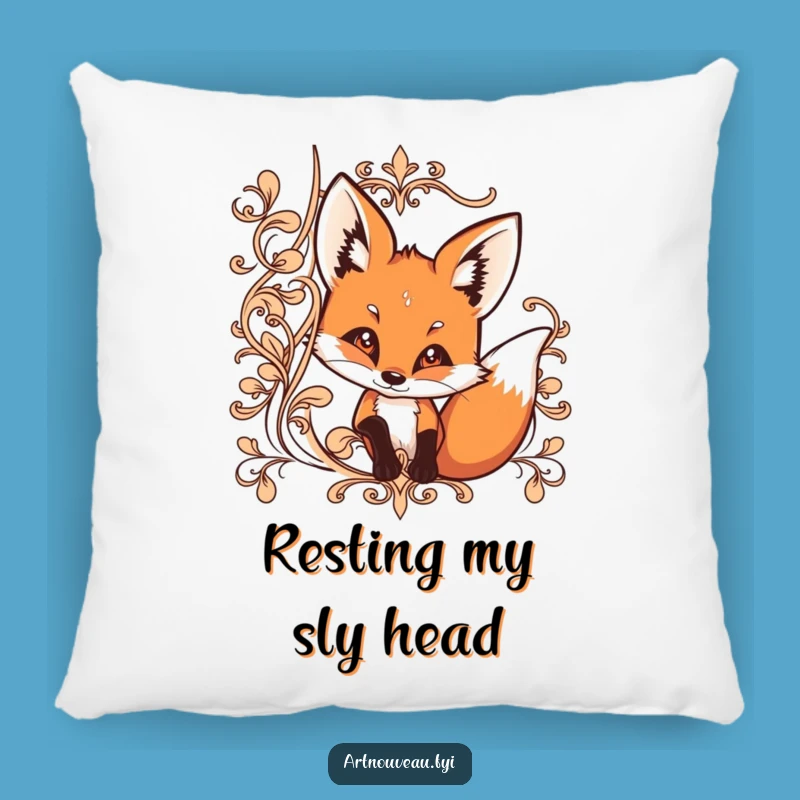 Funny Fox Peek Pillow: Soft, Curious Fox, Ornate Designs, Cozy Funny Gift