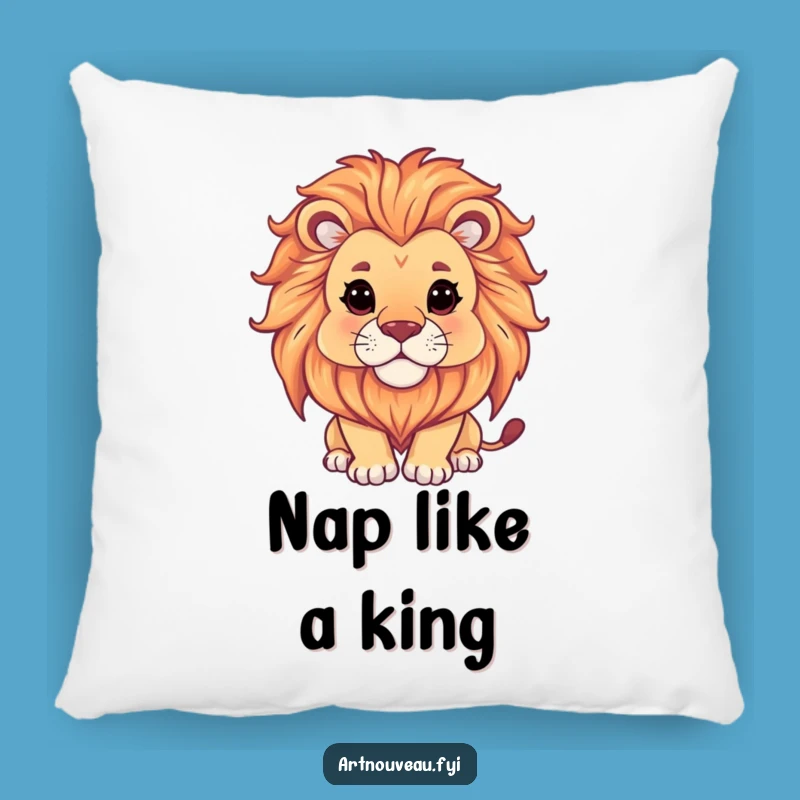 Funny Lion Pillow: Cozy Serene Mane Cushion with Artistic Flowing Design