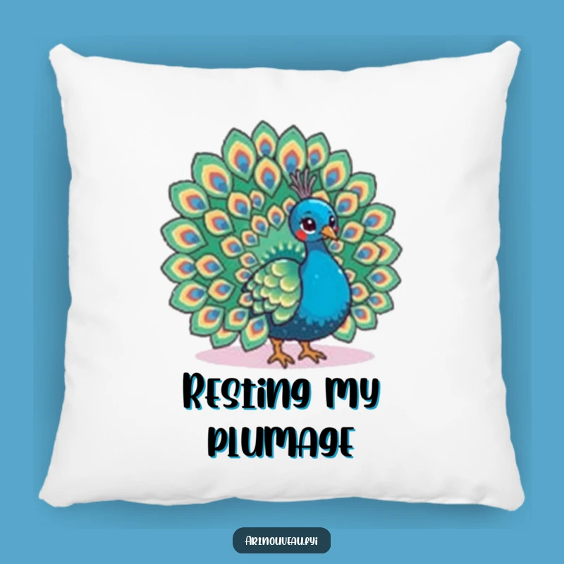 Funny Peacock Pillow - Cozy Feather Fan Cushion, Elegant Accent