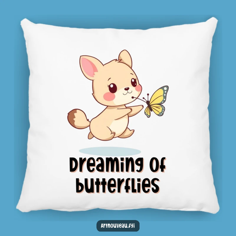 Funny Whimsical Animal Butterfly Pillow, Playful Cushion, Cozy Gift