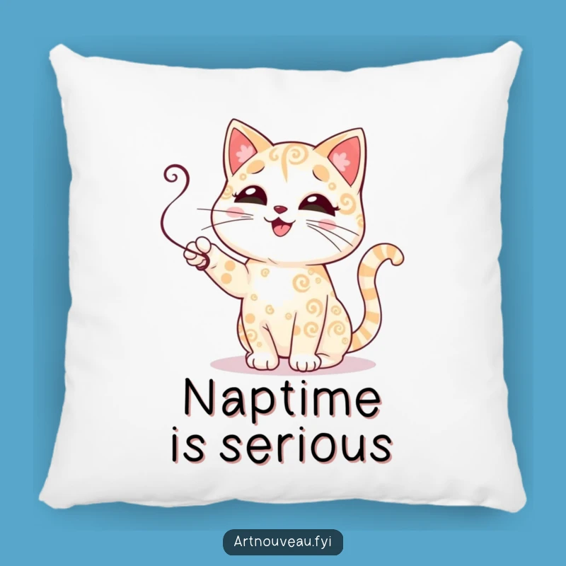 Funny Cat Pillow: Soft Swirl Pattern Cushion, Adorable Funny Gift for Cozy Homes