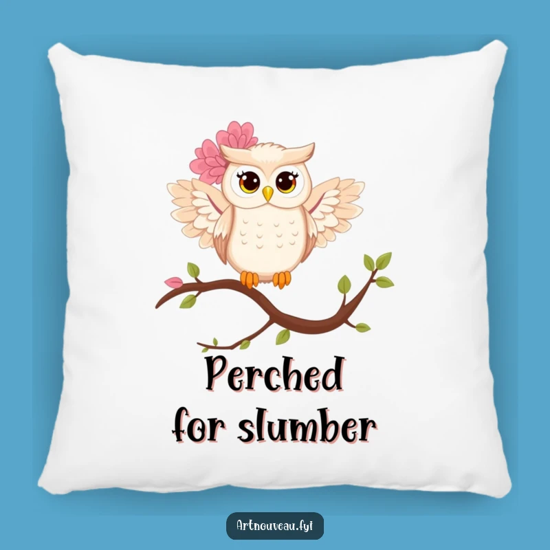 Funny Owl Pillow: Floral Winged Cushion, Cozy Funny Gift for Nature Lovers