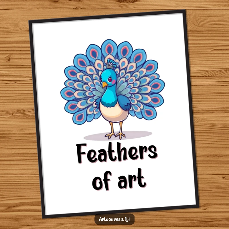 Funny Peacock Wings Digital Art Print of a majestic bird spreading its wings, displaying intricate, swirling feather designs, offering instant artistic and humorous wall decor.