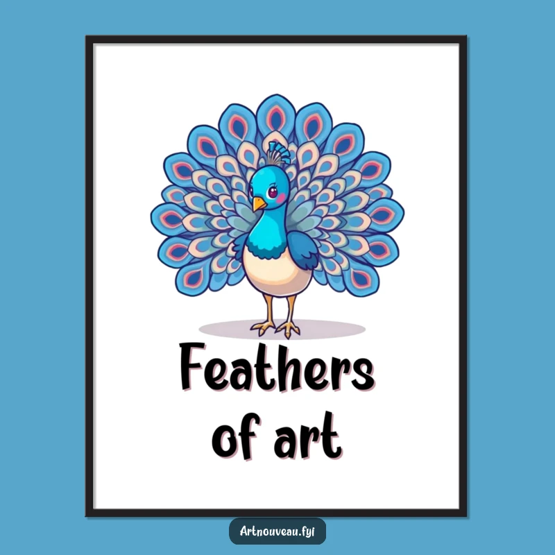Funny Peacock Wings Digital Art: Majestic Bird Art with Swirling Feathers, Instant Funny Gift Download