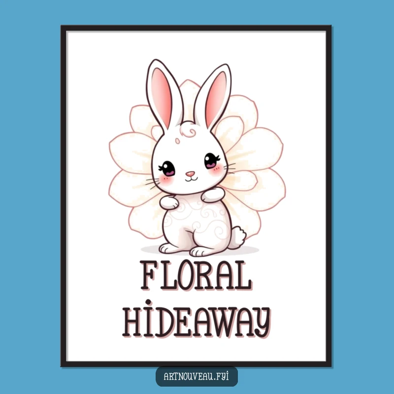 Funny Rabbit Bloom Digital Art - Cute Swirl Design, Downloadable Funny Gift