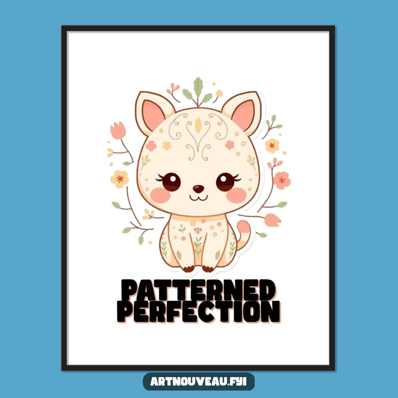 Funny Sweet Animal Nature Pattern Digital Art: Instant Funny Decor Gift
