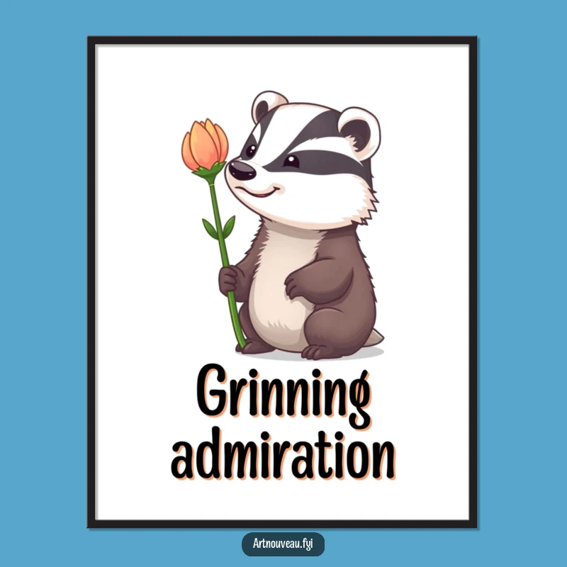 Funny Badger Digital Art: Whimsical Illustration for Instant Decor