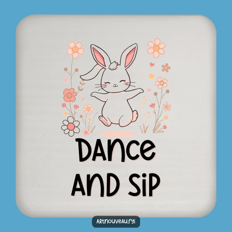 Funny Charming Rabbit Coasters: Protect Surfaces with Floral Fun