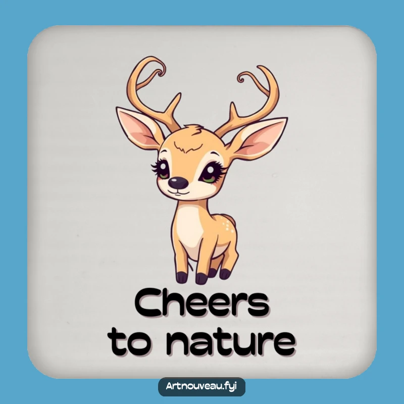 Funny Art Nouveau Deer Coasters: Protect Surfaces with Artistic Wonder