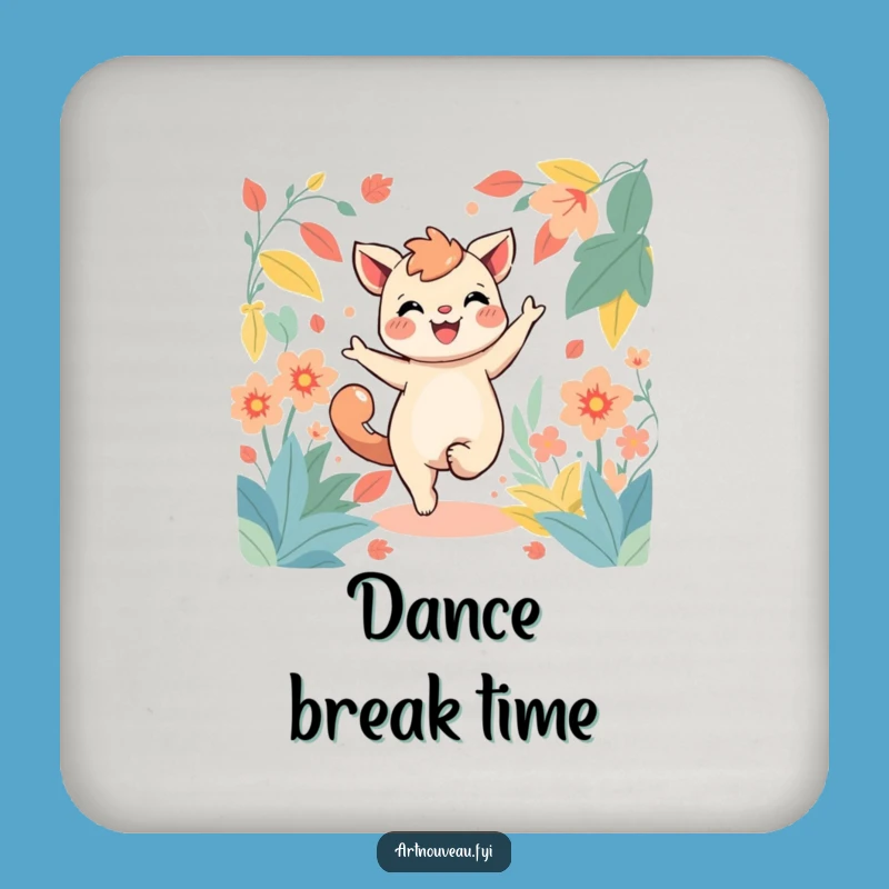 Funny Dancing Creature Foliage Coaster Set - Artistic Protection, Charming Funny Gift