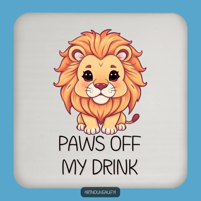 Funny Lion Coaster: Serene Mane Art to Protect Surfaces with Humor