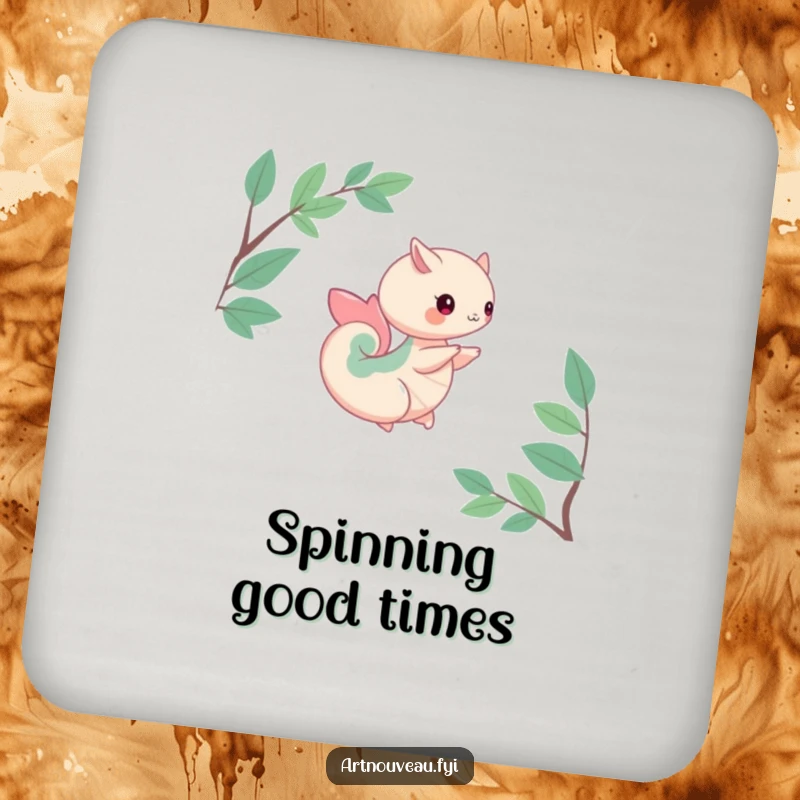 Funny drink coasters featuring a creature with organic curves in a gentle spin, adding natural charm and protection to any table surface.