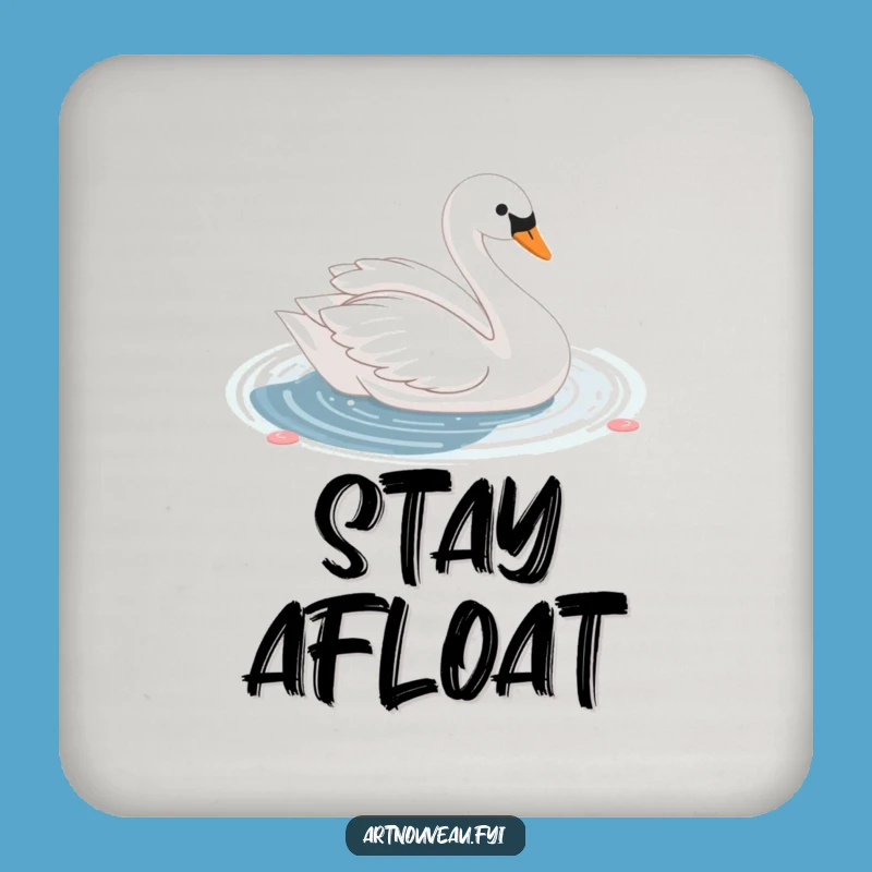 Funny Swan Pond Drink Coasters, Elegant Table Protection, Shimmering Decorative Accent