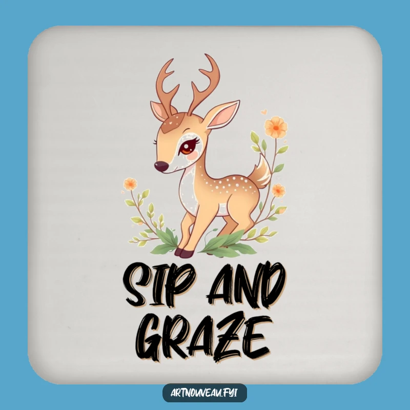 Funny Deer Coaster: Foliage Art to Protect Surfaces with Nature's Charm