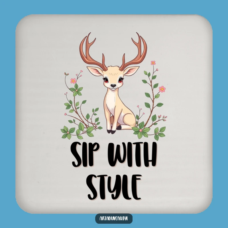 Funny Antlered Animal Coasters: Artistic Nature Decor, Elegant Housewarming Gift