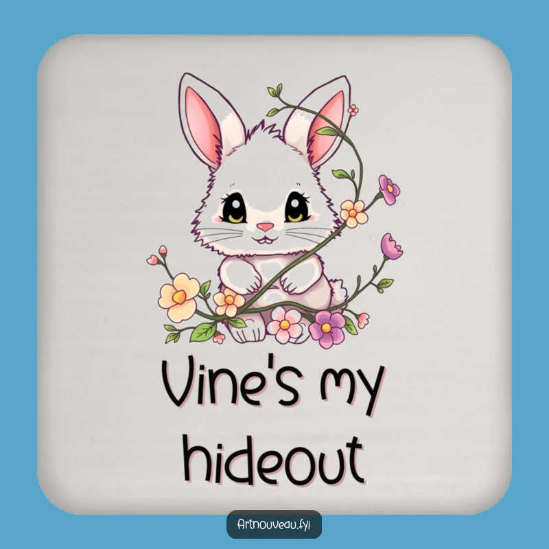 Funny Bunny Coaster, Cute Fluffy Eyed Friend Drink Holder, Memorable Funny Gift