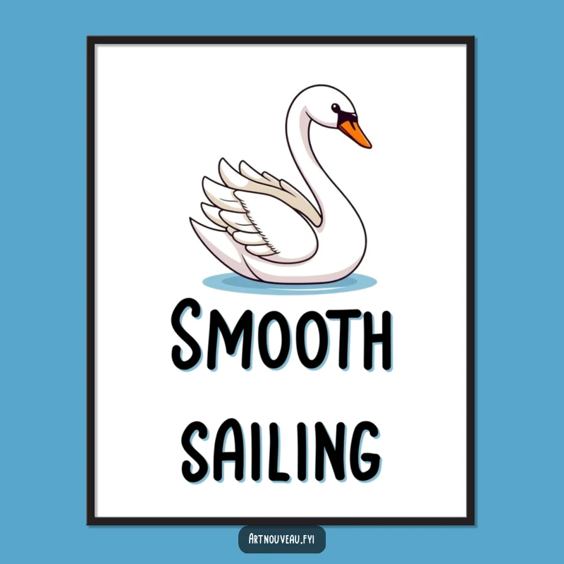 Elegant Swan Poster: Graceful Bird Wall Art Funny Gift for Home Decor