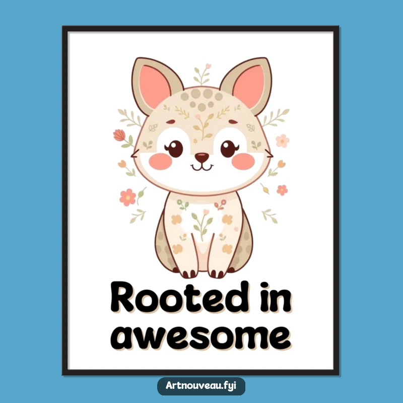 Funny Animal Smile Nature Pattern Poster - Sweet Wall Art Gift Idea