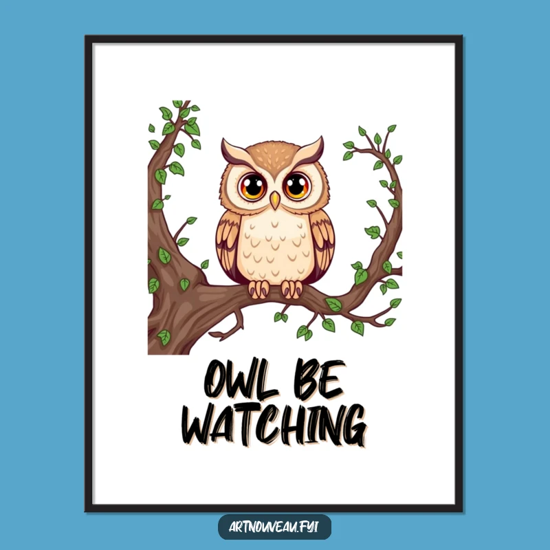 Majestic Owl Poster: Wise Wall Art with Expressive Eyes