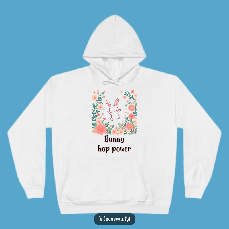 Cozy Funny Bunny Hoodie: Warm & Whimsical Floral Art, Perfect Gift