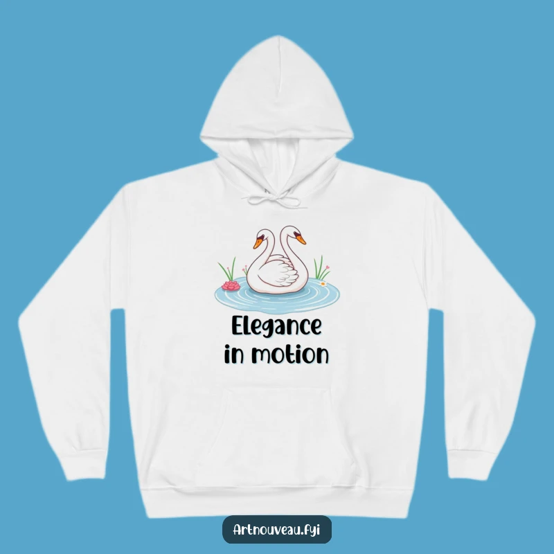 Cozy Swan Hoodie - Elegant Lines Sweatshirt, Serene Funny Gift